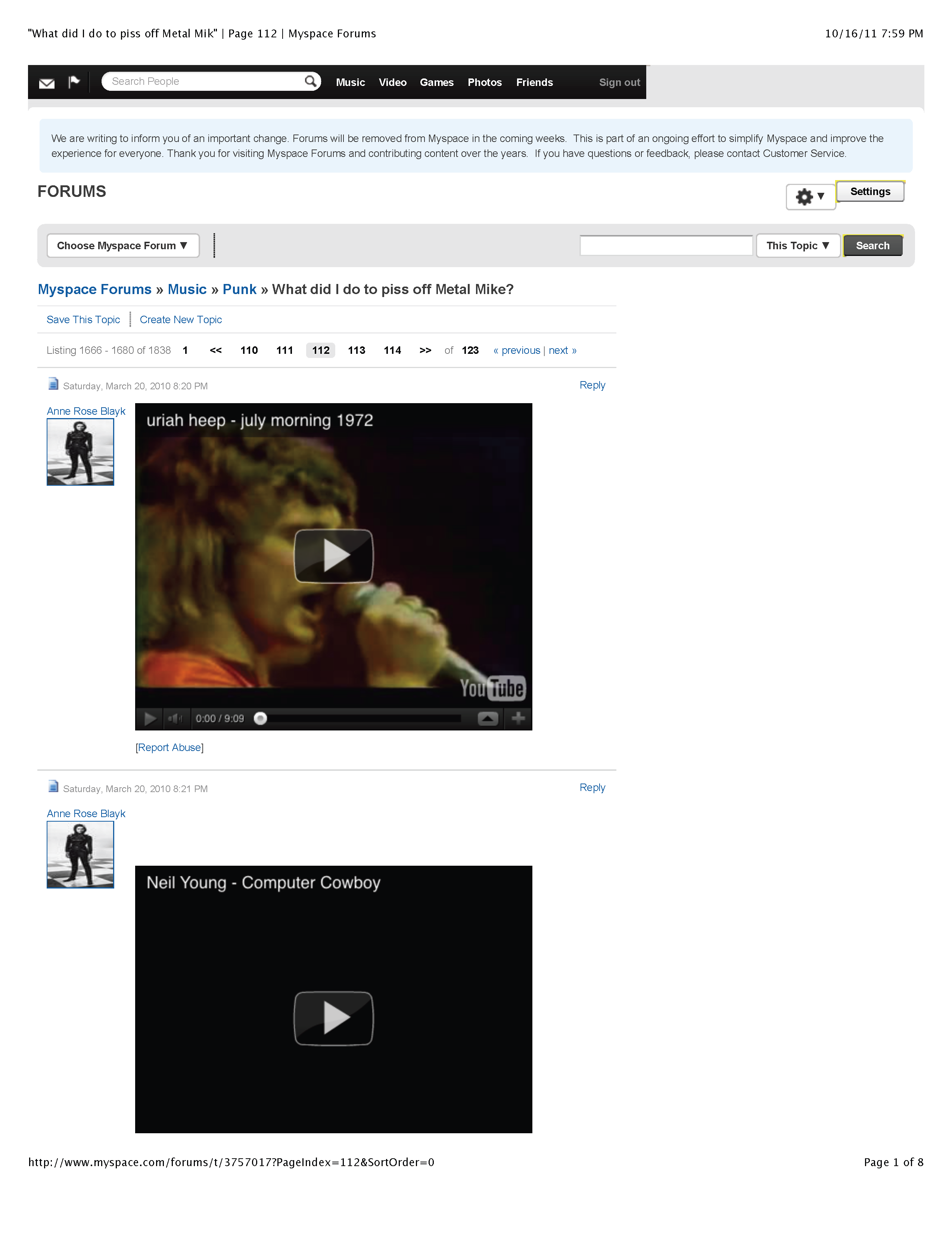 ./MySpace - 'What did I do to piss off Metal Mike' | Page 112 | Myspace Forums re Metal Mike Saunders_Page_1.png